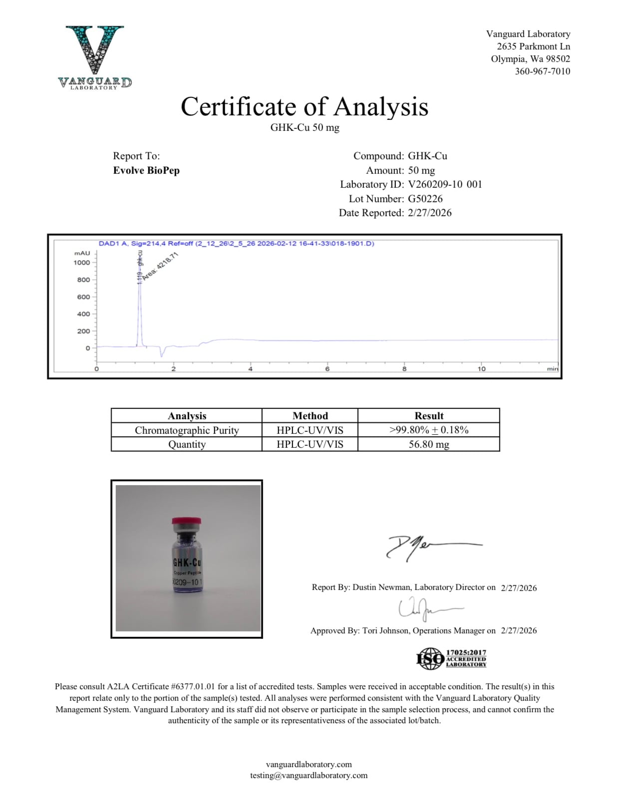 GHK-CU 50mg Copper Tripeptide Research Peptide - Image 2